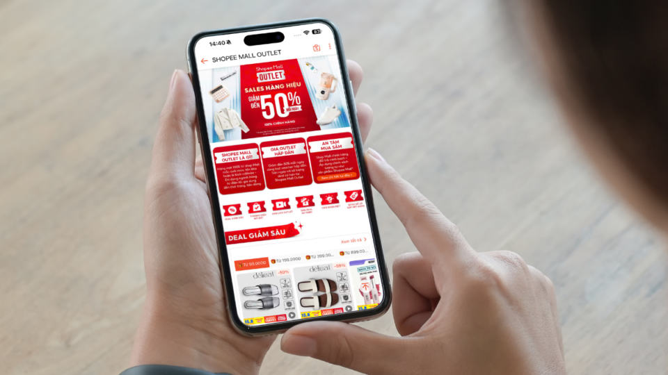 Shopee Mall Outlet: Hướng săn hàng chính hãng, livestream và voucher cần biết