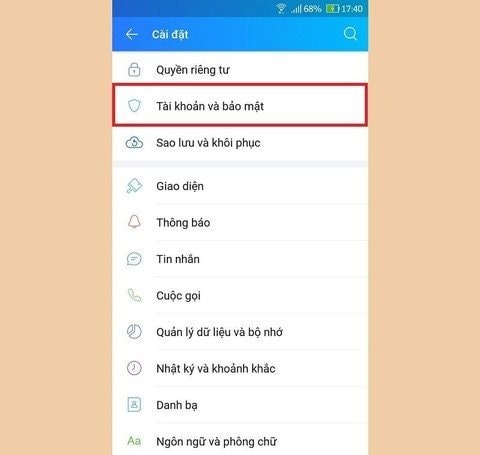 Thiết lập mã khóa cho Zalo Thiết lập mã khóa cho Zalo